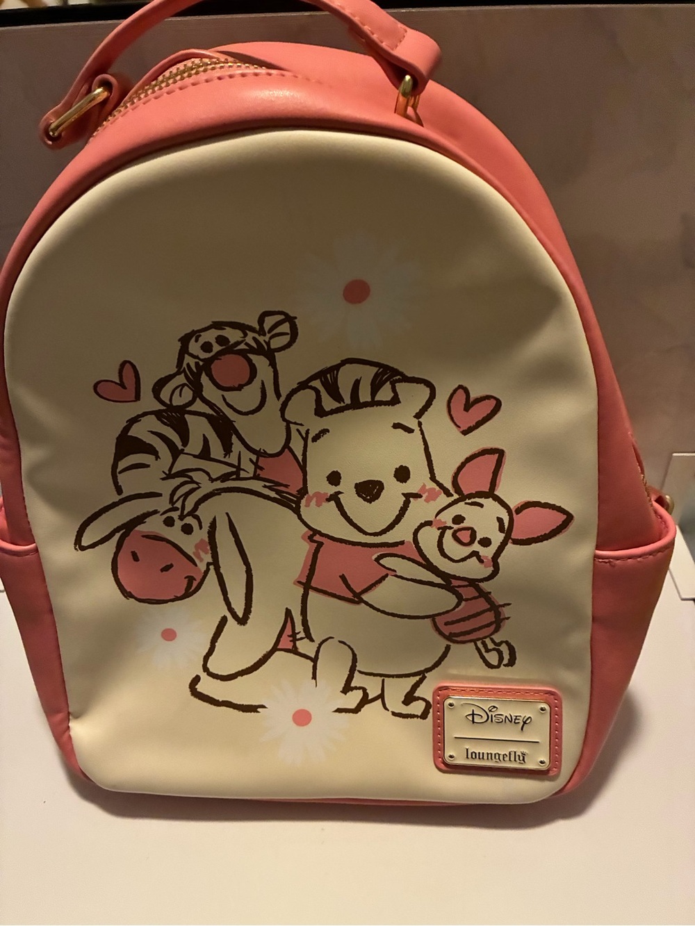 Loungefly Pink and Cream Winnie the Pooh Character Mini Backpack